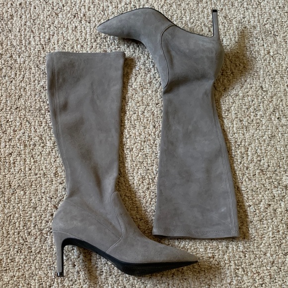Stuart Weitzman Elegant Gray Women's Knee-High Boots Size 6.5 NWOT - Picture 1 of 8